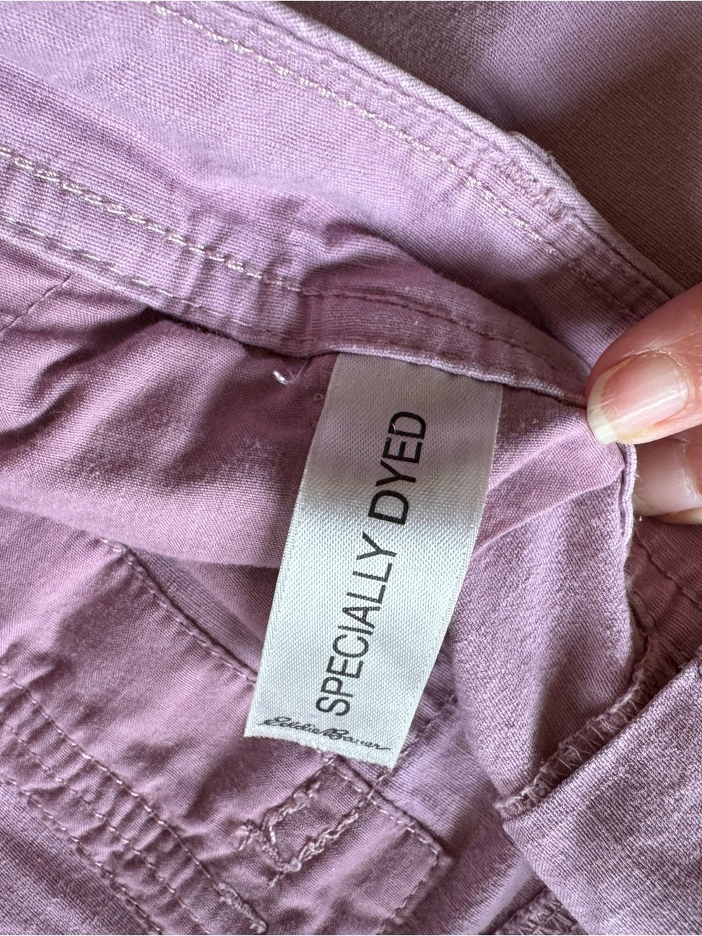 Eddie Bauer Women’s Cargo Shorts Size 8 Pink Garment Dyed Cotton Utility - Picture 4 of 7
